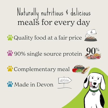 Forthglade Complementary Wet Dog Food (12 x 395g Trays) - Grain Free & Hypoallergenic Dog Food, Just Chicken, Chicken with Liver & Turkey, 90% Protein Stomach Sensitive with Natural Ingredients