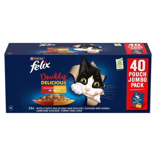 FELIX Doubly Delicious Countryside Selection in Jelly Wet Cat Food 40x85g