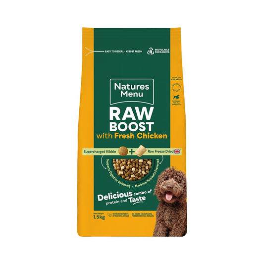 Natures Menu Raw boost Dry Food for Dogs with Fresh Chicken - 1,5kg