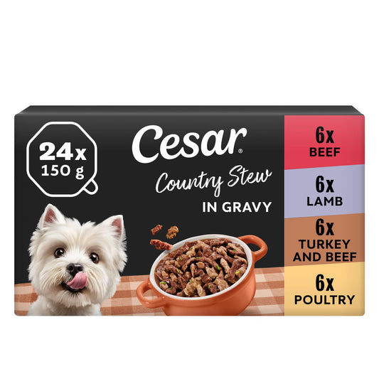 Cesar Country Stew Adult Wet Dog Food, Special Selection, Pack of 3 (3 x 8 Trays x 150 g)