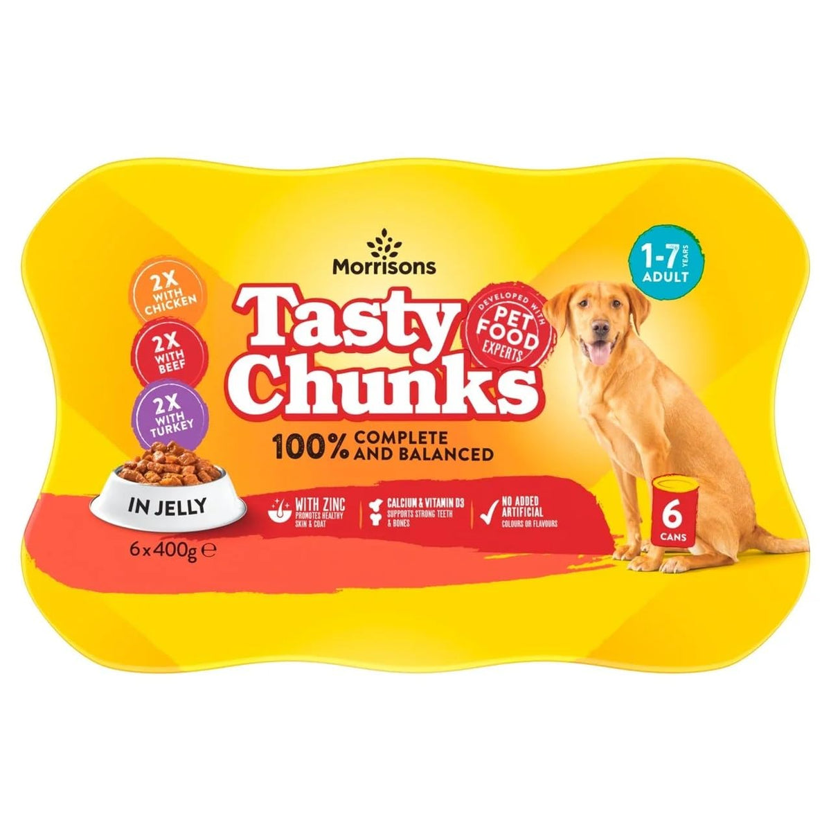 Morrisons Dog Food Meat Chunks In Jelly, 6 x 400 g