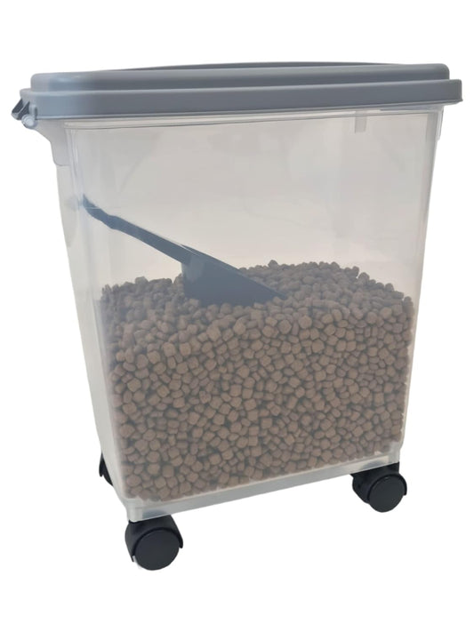 HH Home Hut 40L Clear Pet Food Container on Wheels Airtight Scoop