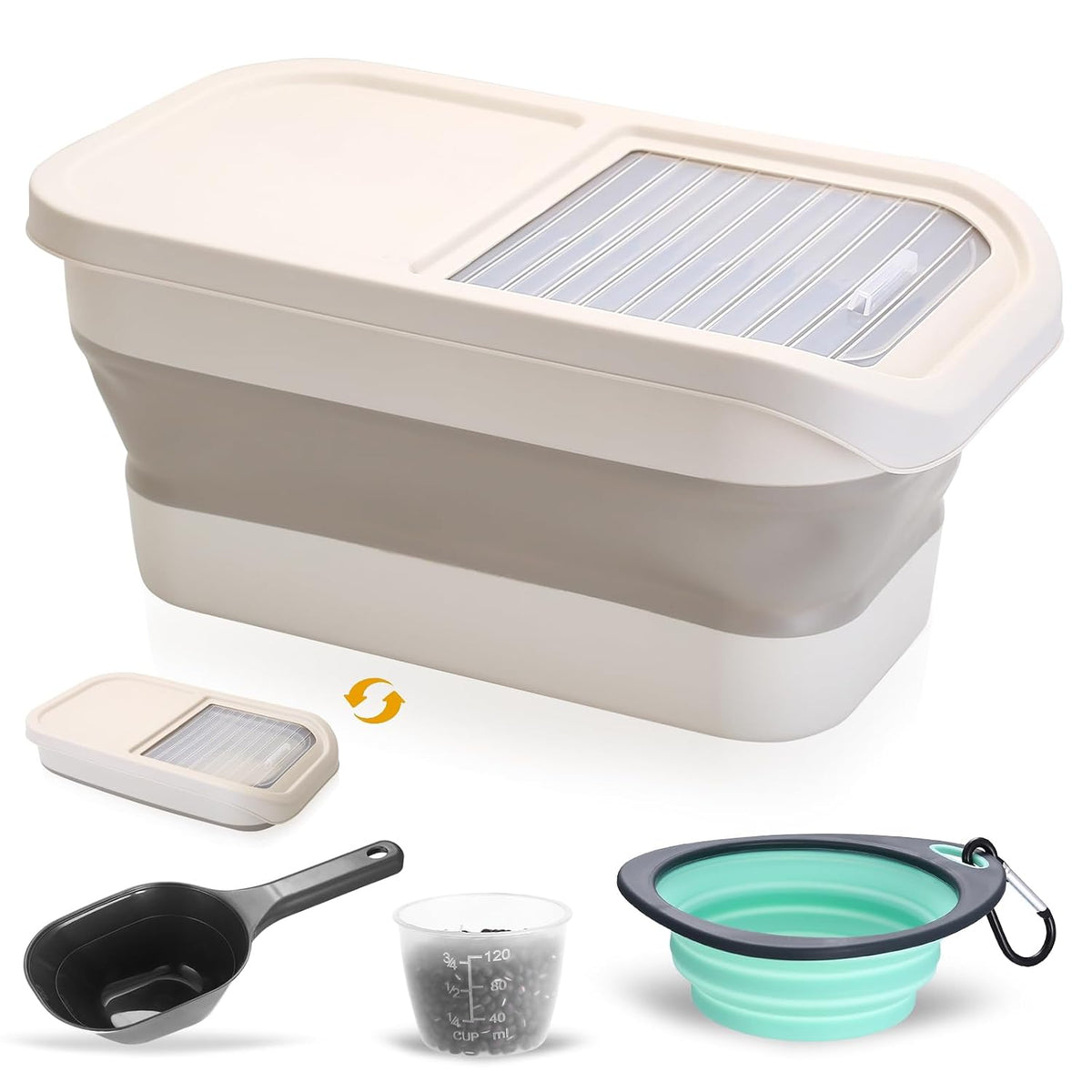 Large Collapsible Dog Food Storage Container, 5kg Dry Food Bins