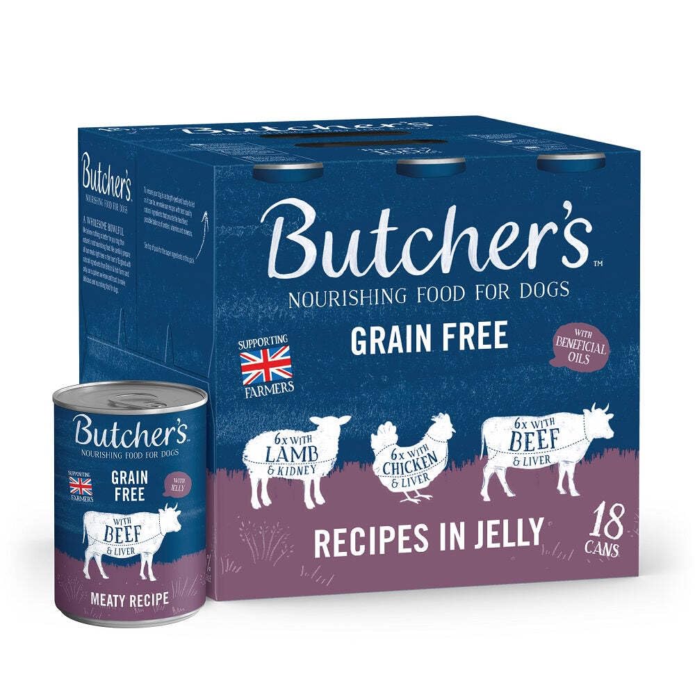 Butcher's Complete Wet Can Adult Dog Food Recipes in Jelly Pack 18x400g