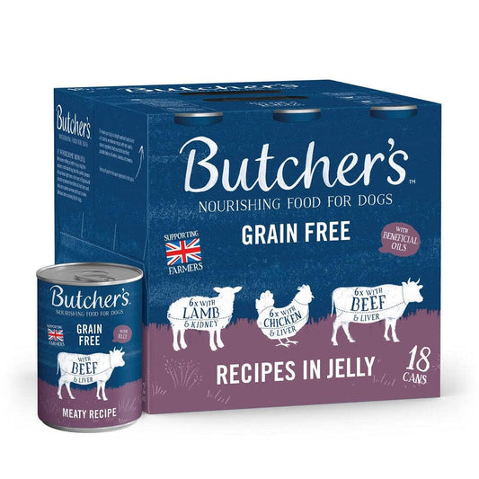 Butcher's Complete Wet Can Adult Dog Food Recipes in Jelly Pack 18x400g