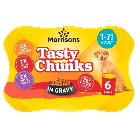 Morrisons Adult Tasty Chunks in Gravy Meaty Feast Dog, 6 x 400g