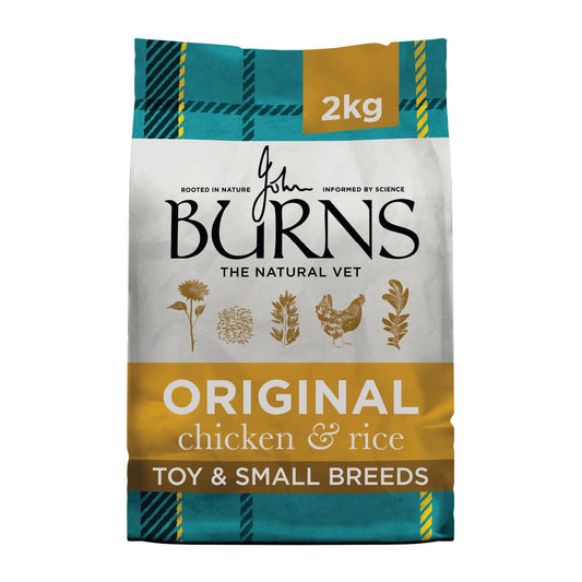 Burns Pet Nutrition Hypoallergenic Complete Dry Dog Food Adult and Senior Dog Small/Toy Breed Chicken and Rice 2 kg