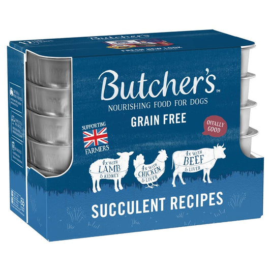 Butcher's Complete Wet Tray Adult Dog Food Succulent Recipes Pack 12x150g