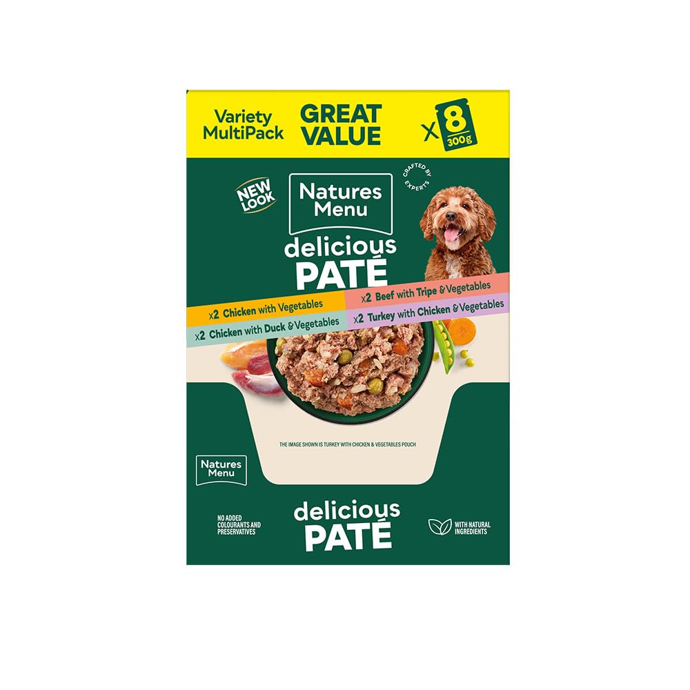 Natures Menu - Wet Dog Food - Multipack Pouches for Adult Dogs - Mixed Variety - 8 x 300g