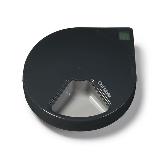Cat Mate 5-Meal Automatic Pet Feeder, 330g per Bowl, Grey