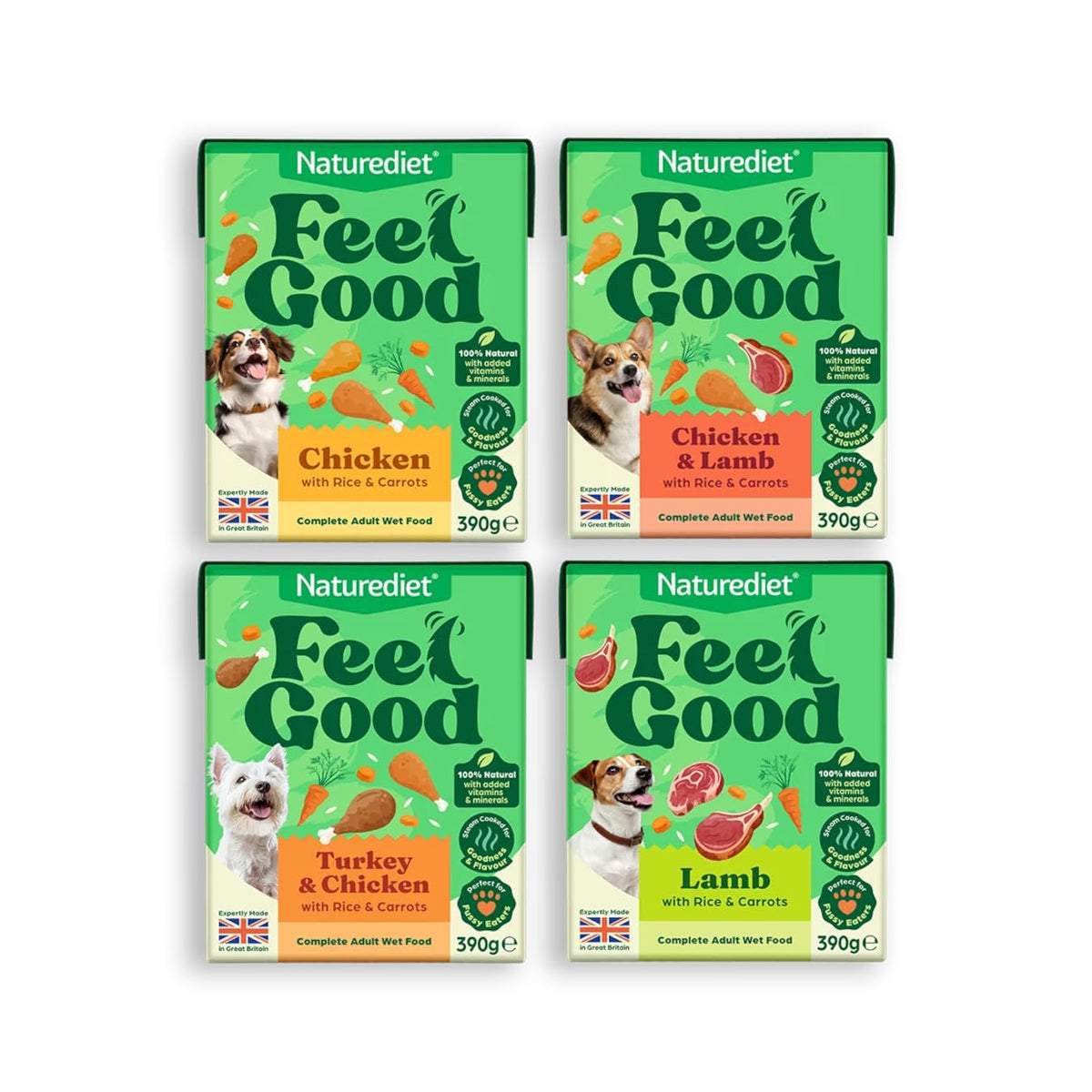 Naturediet Feel Good Wet Dog Food Selection Pack, 390g x 16 Cartons
