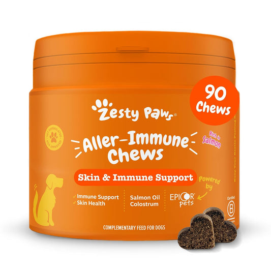 Zesty Paws Aller-Immune Chews for Dogs, Rich in Salmon, 90 Chews