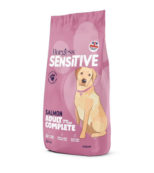 Burgess Sensitive Hypoallergenic Dog Food Scottish Salmon and Rice, Transparent, 12.5 kg (Pack of 1)