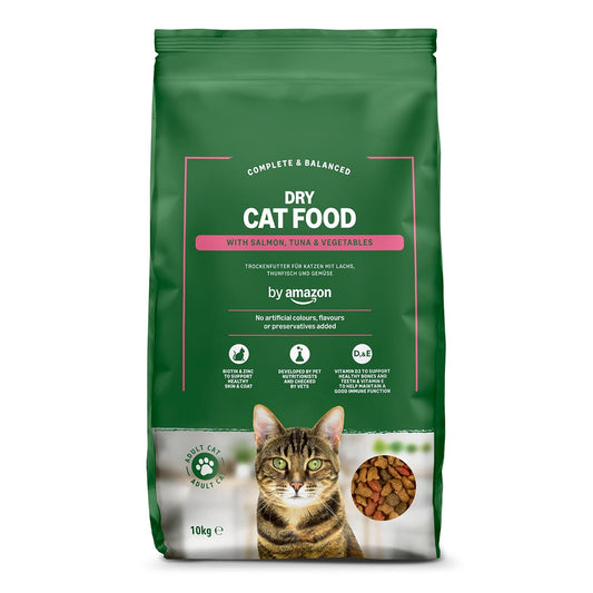 by Amazon - Complete Dry Cat Food with Salmon, Tuna and Vegetables, 1 pack of 10kg