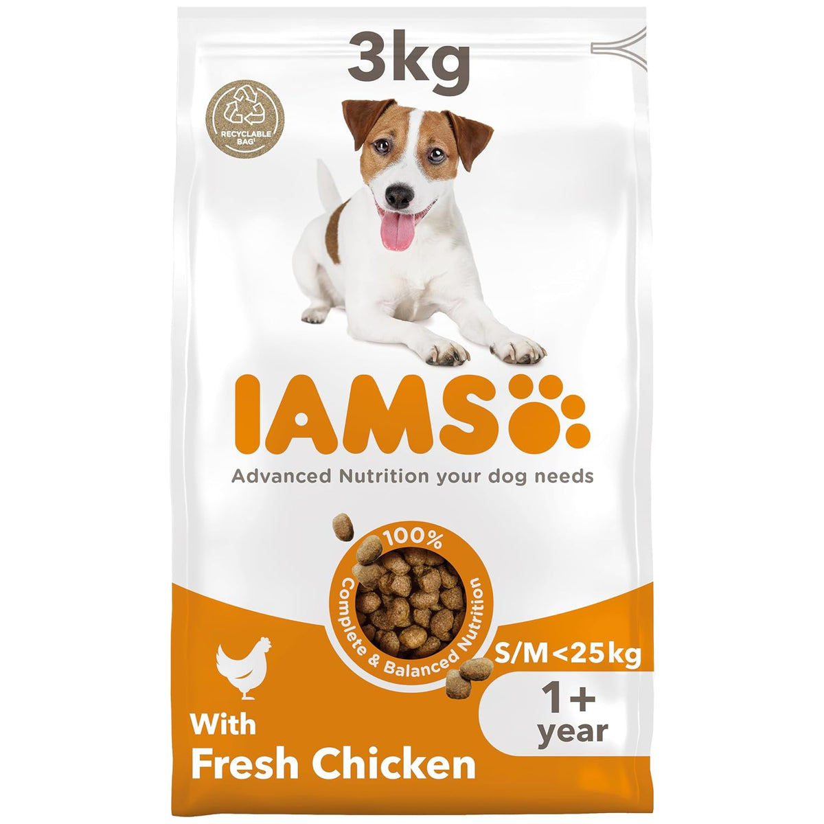 IAMS Adult Small Medium Dry Dog Food Chicken 3kg