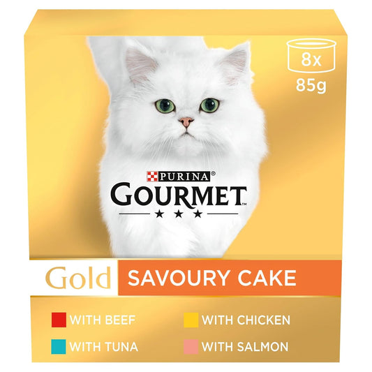 Gourmet Gold Cat Food Tins Savoury Cake Meat and Fish, 680 g