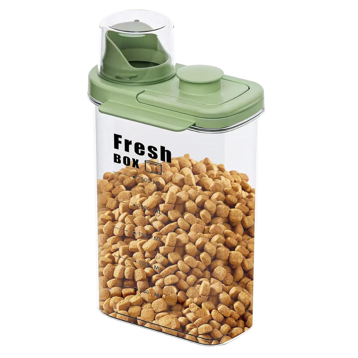 Portable Sealed Pet Dog Cat Food Storage Container (Green, L/2.8L)