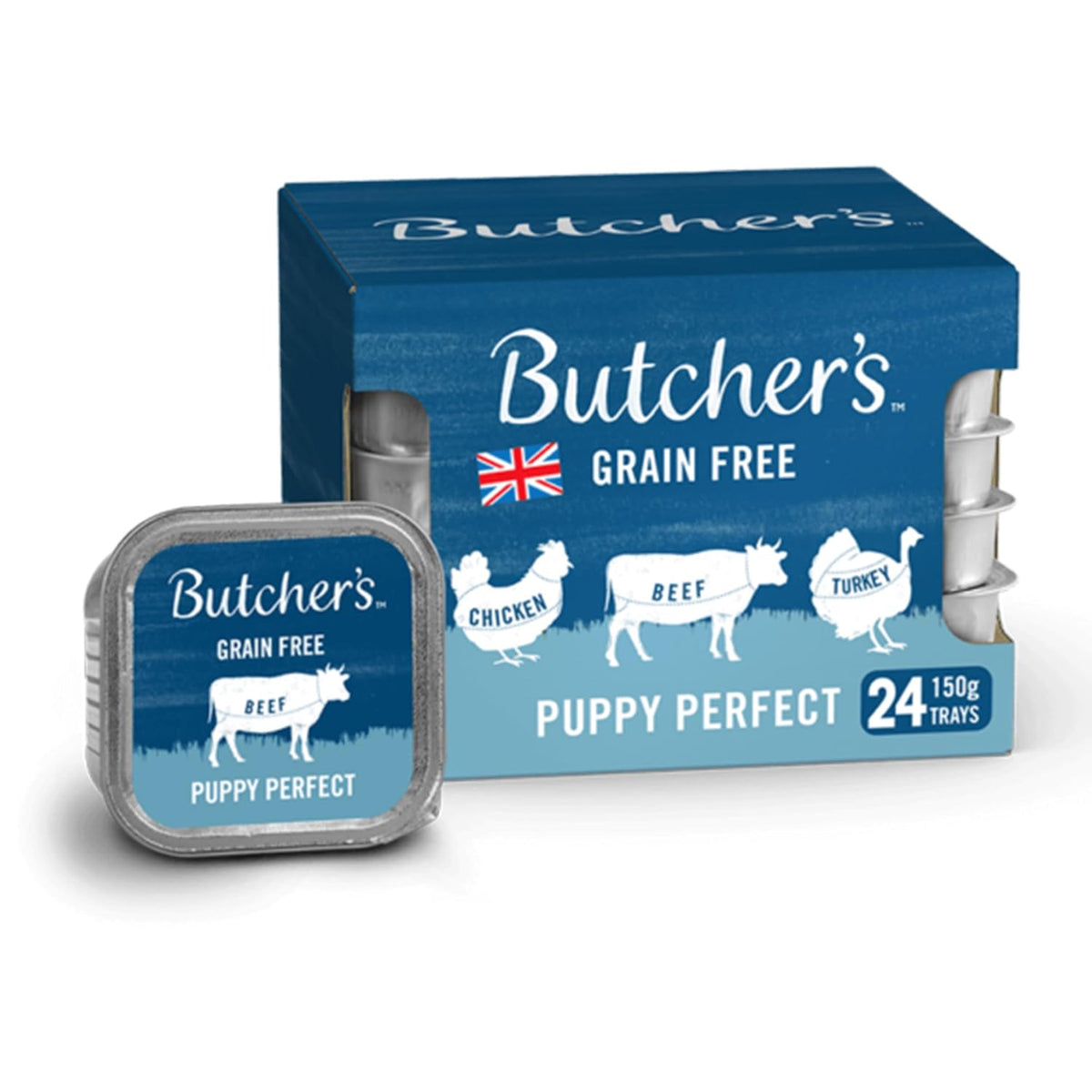 Butcher's Complete Wet Tray Puppy Food Puppy Perfect Pack 24x150g