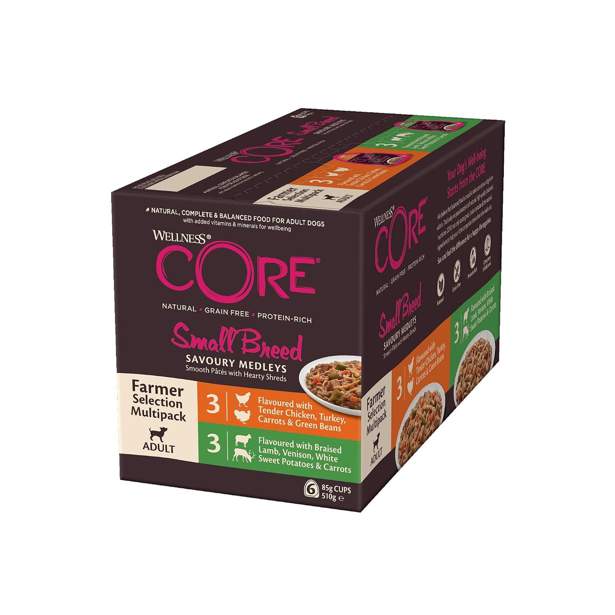 Wellness CORE Savoury Medleys 6x85g,Lamb,Venison&Chicken Mix – Wet Dog Food