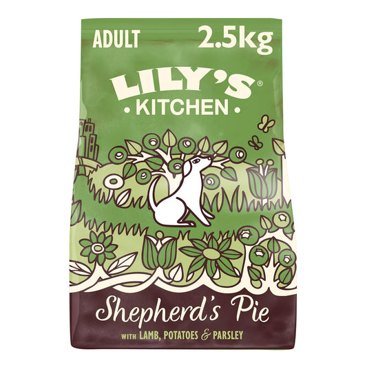 Lily’s Kitchen Made with Natural Ingredients Adult Dry Dog Food Shepherd’s Pie Balanced Recipe 2.5kg Bag