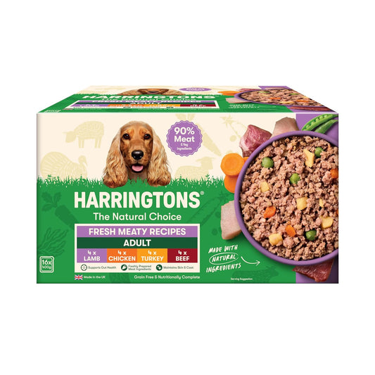 Harringtons Complete Wet Adult Dog Food Trays Meaty Pack 16x400g