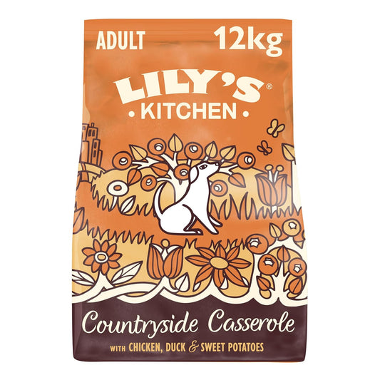 Lily's Kitchen Made with Natural Ingredients Adult Dry Dog Food Chicken, Duck and & Sweet potatoes, Grain-Free Recipe 12kg Bag