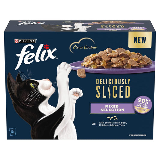 Felix Deliciously Sliced Adult Wet Cat Food Mixed Selection 12x80g
