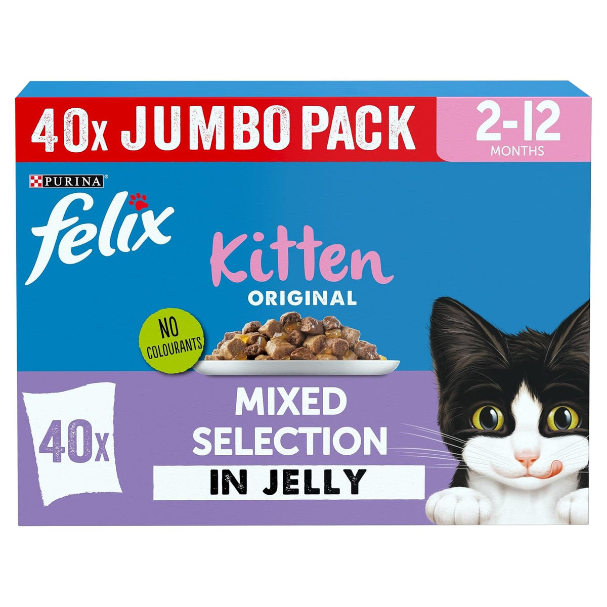 FELIX Original Kitten Mixed Selection in Jelly Wet Cat Food 40x85g