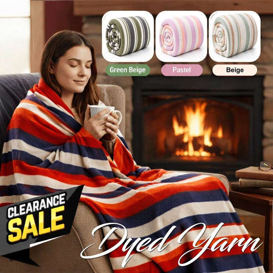 Dyed Yarn Reversible Throw Blanket - Evim Des 2