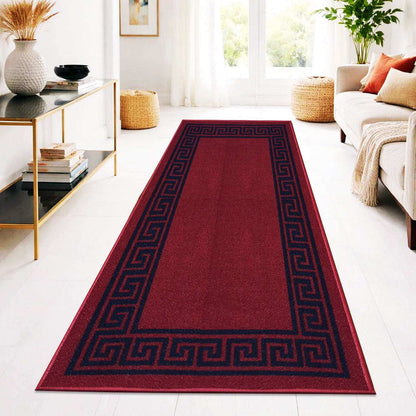 Greek Pattern Runner Rug | Non-Slip Hallway & Kitchen Mat
