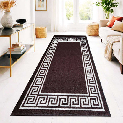 Greek Pattern Runner Rug | Non-Slip Hallway & Kitchen Mat