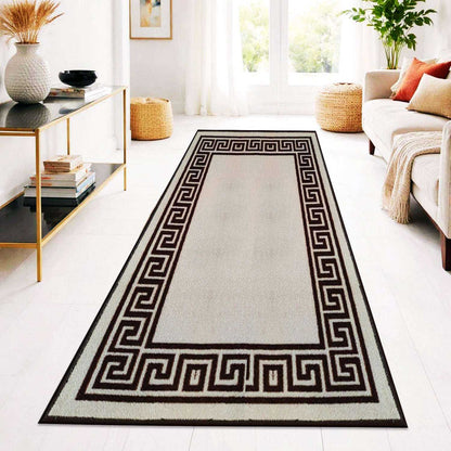 Greek Pattern Runner Rug | Non-Slip Hallway & Kitchen Mat