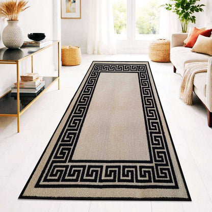 Greek Pattern Runner Rug | Non-Slip Hallway & Kitchen Mat
