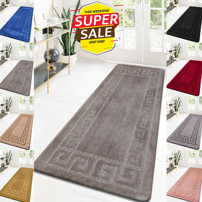 Long Hallway Runner Rug - Beige Black